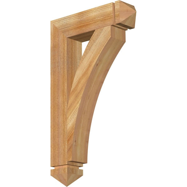 Ekena Millwork Thorton Arts & Crafts Rough Sawn Bracket, Western Red Cedar, 4"W x 18"D x 30"H BKT04X18X30THR03RWR - main